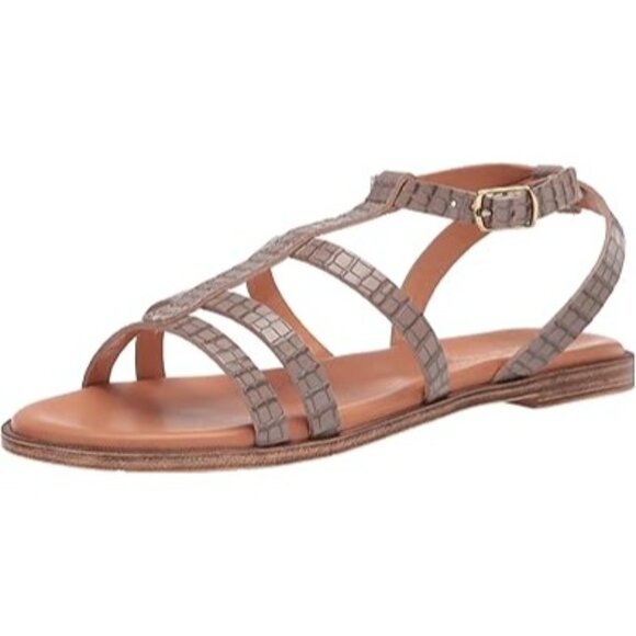 Bella-Vita Italian Strappy Sandals With Gold Buckle Crocodile Pattern Womens Si - Picture 3 of 7